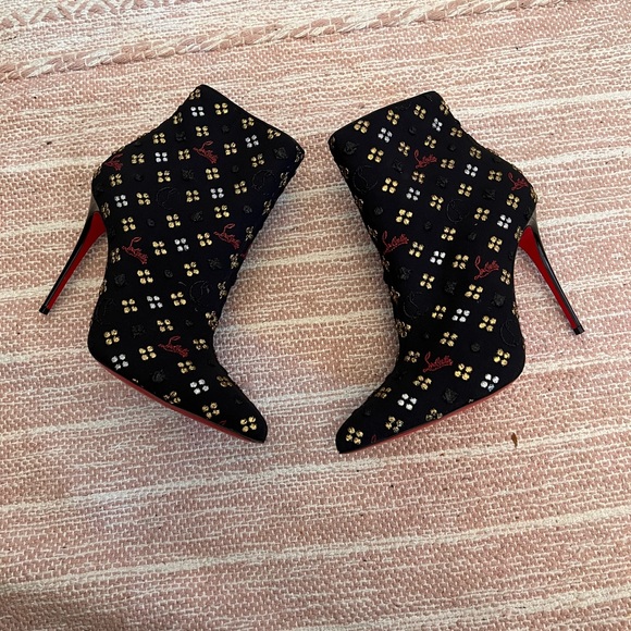 Black/Red/Gold So Kate 100Heels Jacq Loubi In The Sky Limited Edition Booties - Picture 5 of 8